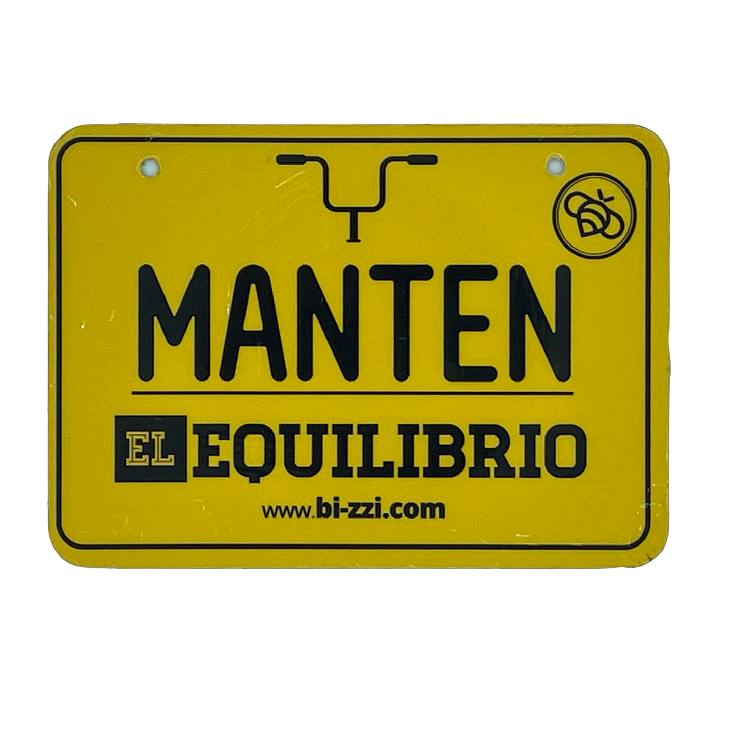 Matrícula-vintage-para-bicicleta-Mantén-el-equilibrio