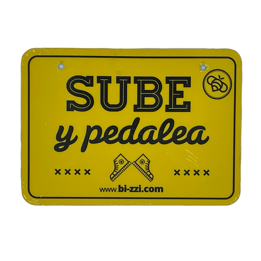 Matrícula-vintage-para-bicicleta-Sube-y-pedalea